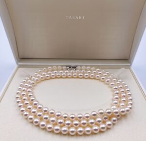 タサキ（田崎） 花珠真珠 梅田 買取 ｜ネックレス 約7.5～8.0mmを高価買取しました。