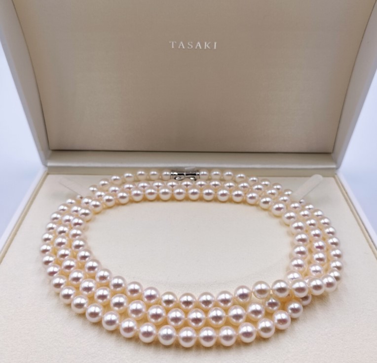 タサキ（田崎） 花珠真珠 梅田 買取 ｜ネックレス 約7.5～8.0mmを高価買取しました。