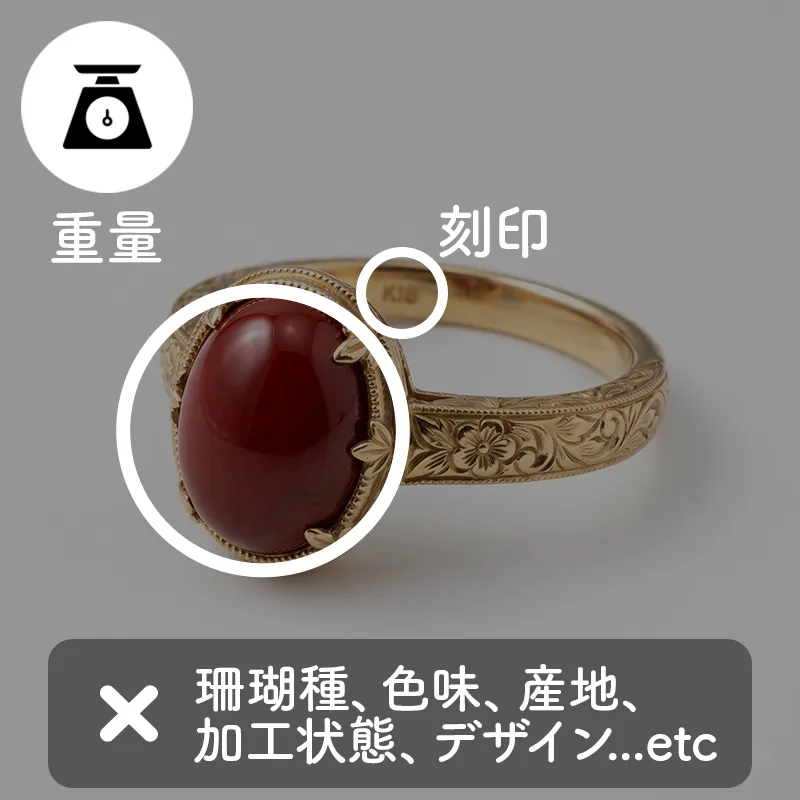 一般的な買取店の珊瑚査定イメージ
