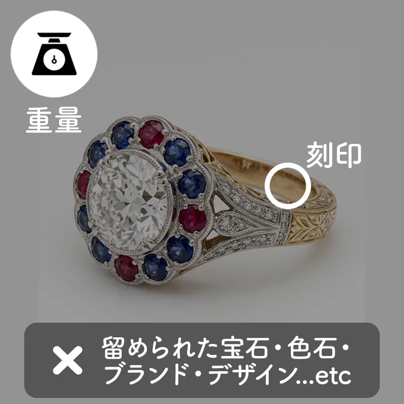 一般的な買取店のジュエリー査定イメージ