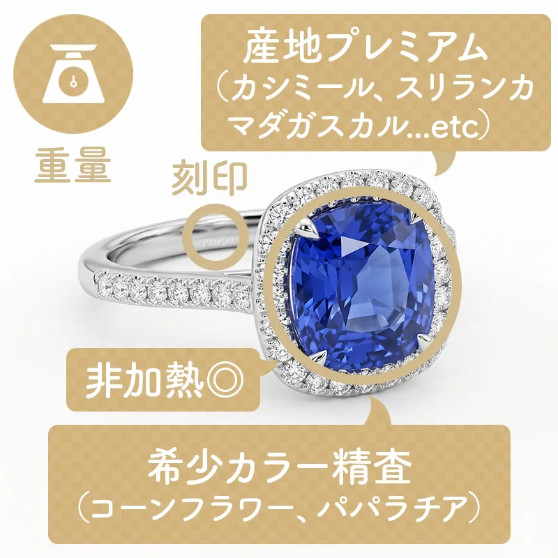 銀座リパールのサファイア査定イメージ