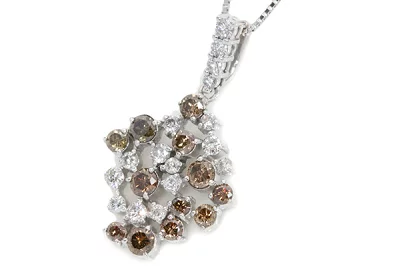 キラキラ✨美品❗️BD1.00CT✨k18PGブラウンダイヤネックレス キラキラ✨美品❗️BD1.00CT✨k18PGブラウンダイヤネックレス