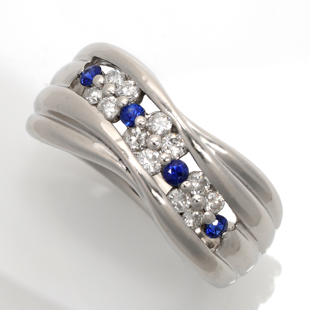 サファイア買取 ｜サファイア[サファイア0.17ct ダイヤモンド0.36ct Pt900 リング]を買取しました。【真珠買取リパール】
