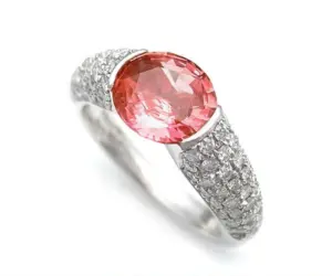 パパラチアサファイア 値段 ｜サファイア [ミキモト パパラチャサファイアリング 2.00ct]を買取しました。【真珠買取リパール】