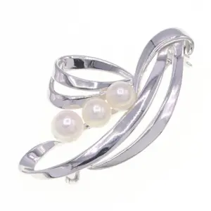 真珠 ブローチ 買取 ｜アコヤ真珠 [MIKIMOTO(ミキモト)シルバーブローチ]を買取しました。【真珠買取リパール】