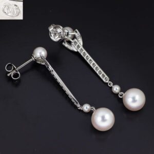 ダイヤ カラット 相場 ｜ダイヤモンド[ミキモト K18WG アコヤ真珠 ダイヤモンド ピアス 径約 8.0mm D0.18ct ]を買取しました。【真珠買取リパール】