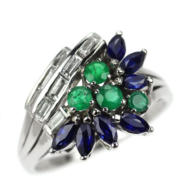 エメラルド 買取相場 ｜エメラルド[エメラルド サファイア ダイヤモンド リング 0.37ct S0.85ct D0.46ct]を買取しました。【真珠買取リパール】