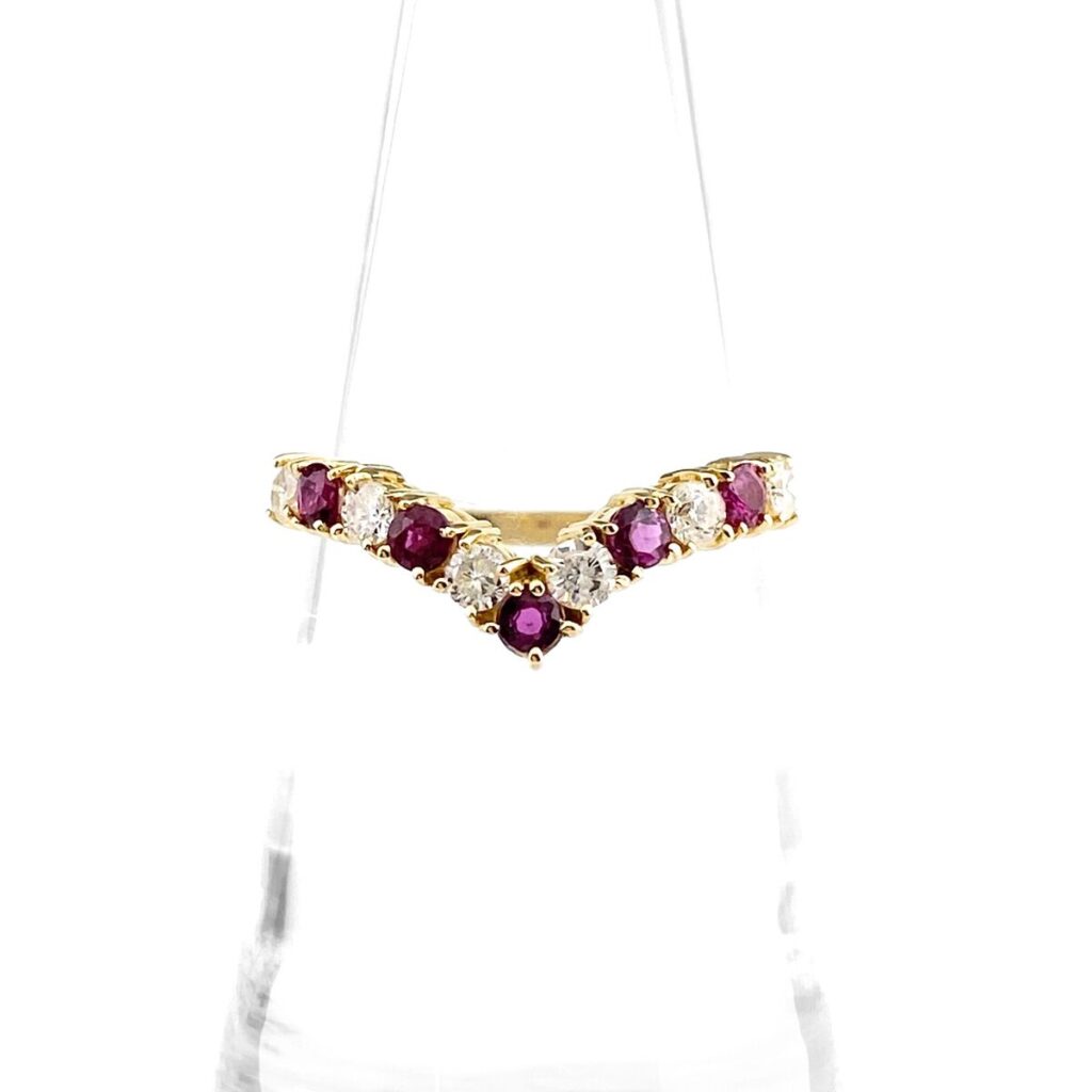 メレダイヤ 相場 ｜ルビー[ルビー デザインリング YG イエローゴールド 指輪 メレダイヤ リング 10.5号 K18 ルビー ダイヤモンド レディース]を買取しました。【真珠買取リパール】