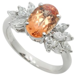 メレダイヤ 価値 ｜サファイア[鑑付 新品同様 リング 指輪 約5.4g プラチナ Pt900 インペリアルトパーズ2.30ct メレダイヤ0.60ct 約9.5号 ノーブランド]を買取しました。【真珠買取リパール】