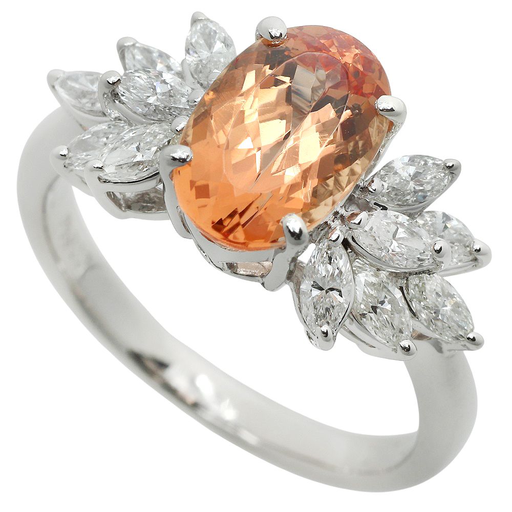 メレダイヤ 価値 ｜サファイア[鑑付 新品同様 リング 指輪 約5.4g プラチナ Pt900 インペリアルトパーズ2.30ct メレダイヤ0.60ct 約9.5号 ノーブランド]を買取しました。【真珠買取リパール】