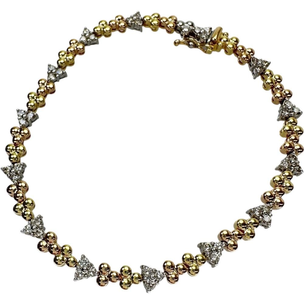 pt850 買取価格｜ダイヤモンド[ダイヤモンド 計1.00ct ブレスレット K18YGイエローゴールド 18金 /K18PGピンクゴールド 18金/Pt850プラチナ 13.6g 17.5cm]を買取しました。【真珠買取リパール】