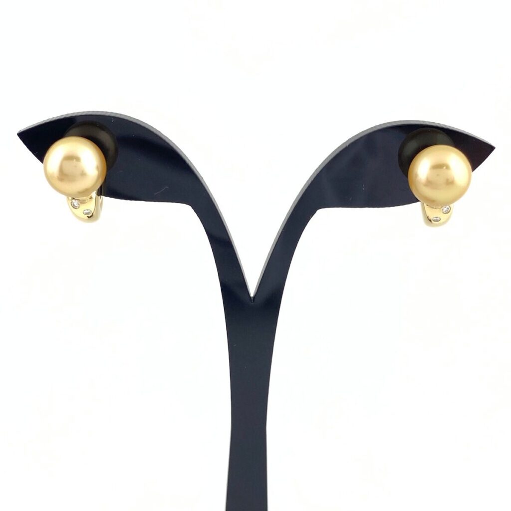 ダイヤ イヤリング 買取価格｜真珠[タサキ TASAKI パール デザインイヤリング YG イエローゴールド メレダイヤ 真珠 イヤリング K18]を買取しました。【真珠買取リパール】