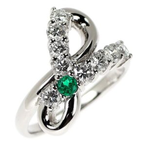 ダイヤ 0.9カラット 買取 ｜エメラルド[Pt900 エメラルド ダイヤモンド リング D0.95ct リボン]を買取しました。【真珠買取リパール】