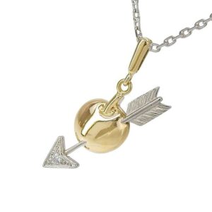 プラチナ ネックレス 値段 ｜ダイヤモンド[MIKIMOTO ミキモト アロー モチーフ ダイヤ ネックレス K18YG 750 イエローゴールド Pt900 プラチナ ダイヤモンド 0.01ct 38cm]を買取しました。【真珠買取リパール】