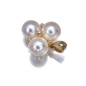 18金ネックレス買取価格 ｜ダイヤモンド[ミキモト ペンダントトップ パール 真珠 6.7mm ダイヤ ダイヤモンド K18YG]を買取しました。【真珠買取リパール】