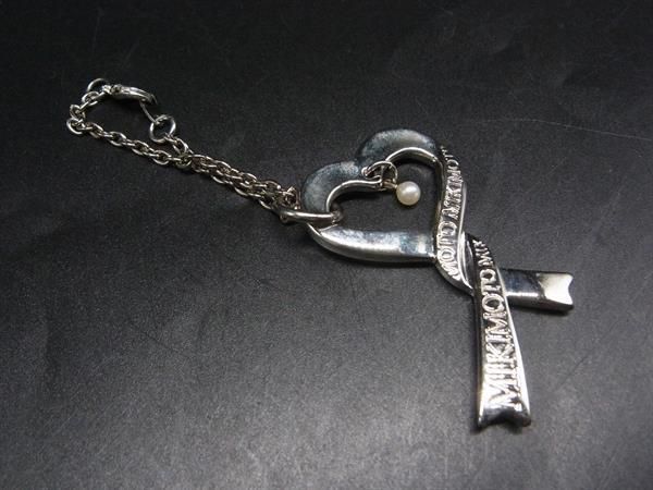 本真珠 買取 ｜真珠[MIKIMOTO ミキモト 本真珠 パール約2mm ハート バッグチャーム キーホルダー シルバー系]を買取しました。【真珠買取リパール】