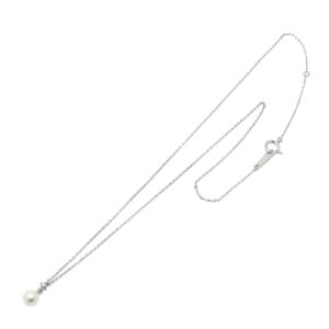 18金 ダイヤ ネックレス 相場 ｜ダイヤモンド[タサキ アコヤ真珠 5.3mm ダイヤ 0.01ct ネックレス 40cm K18 WG]を買取しました。【真珠買取リパール】