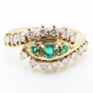 エメラルド　買取 ｜エメラルド[リング 指輪 エメラルド0.12ct ダイヤモンド0.40ct 14.5号 K18YGT]を買取しました。【真珠買取リパール】