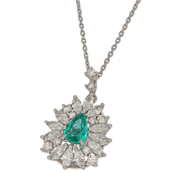 パライバトルマリン 相場 ｜貴金属[タサキ ペアシェイプ パライバトルマリン0.50ct ダイヤ0.91ct ネックレス PT900/PT850]を買取しました。【真珠買取リパール】