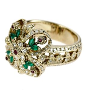 ダイヤモンド 0.5 ct 相場 ｜エメラルド[アベリ/AbHeri K18CG ダイヤモンド ルビー エメラルド リング 0.56ct R0.05ct E0.23ct]を買取しました。【真珠買取リパール】