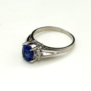 メレダイヤモンド ｜サファイア[サファイア デザインリング プラチナ 指輪 メレダイヤ リング 11号 Pt900 サファイア ダイヤモンド レディース ]を買取しました。【真珠買取リパール】