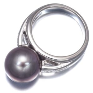 黒蝶真珠 相場 ｜黒蝶真珠[タサキ リング ブラックパール 黒蝶真珠 10.8mm ダイヤ 0.07ct 9号 Pt900]を買取しました。【真珠買取リパール】