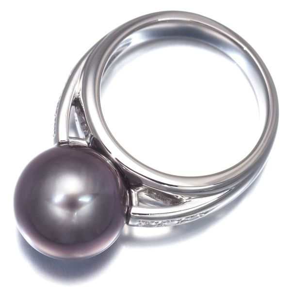 黒蝶真珠 相場 ｜黒蝶真珠[タサキ リング ブラックパール 黒蝶真珠 10.8mm ダイヤ 0.07ct 9号 Pt900]を買取しました。【真珠買取リパール】