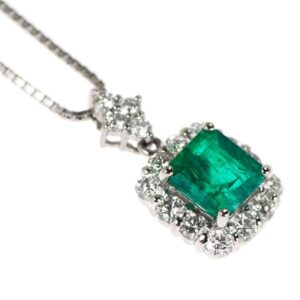 ダイヤ 0.7カラット 買取 ｜エメラルド[Pt900/ Pt850 エメラルド ダイヤモンド ペンダントネックレス 1.30ct D0.70ct]を買取しました。【真珠買取リパール】
