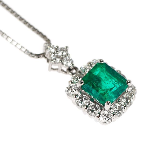ダイヤ 0.7カラット 買取 ｜エメラルド[Pt900/ Pt850 エメラルド ダイヤモンド ペンダントネックレス 1.30ct D0.70ct]を買取しました。【真珠買取リパール】