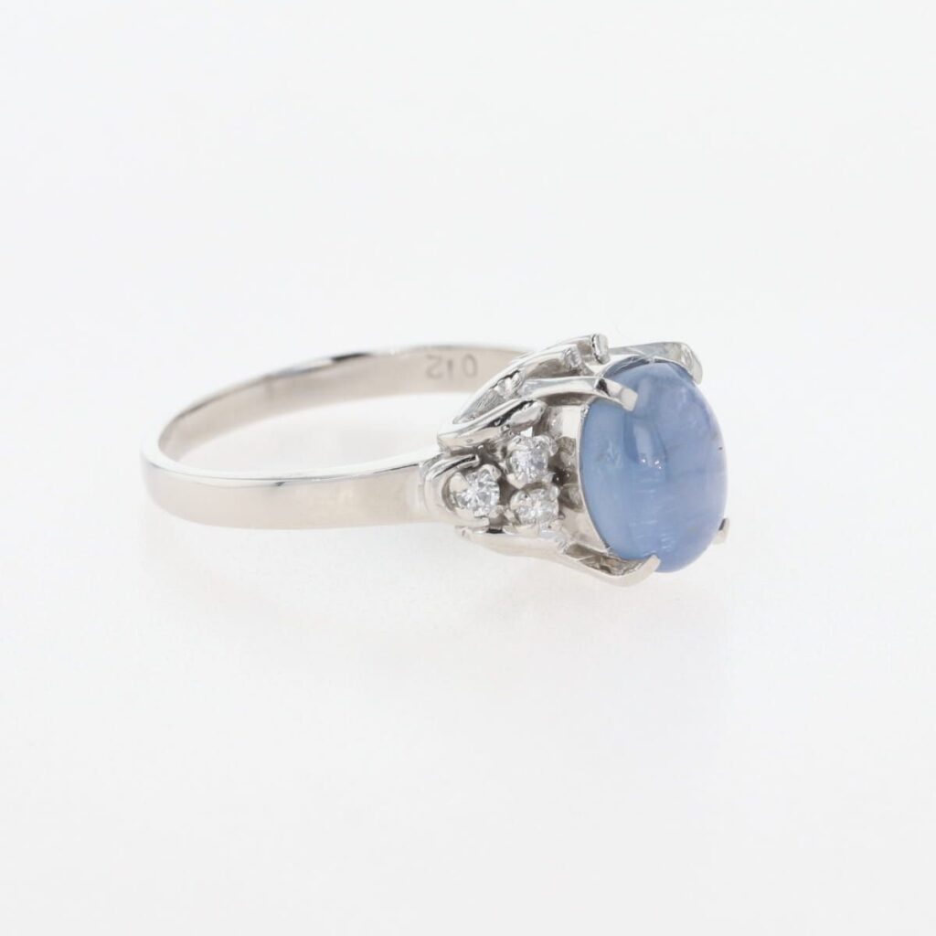 スターサファイア ｜サファイア[スターサファイア デザインリング プラチナ 指輪 メレダイヤ リング 11.5号 Pt900 ダイヤモンド スターサファイア レディース]を買取しました。【真珠買取リパール】