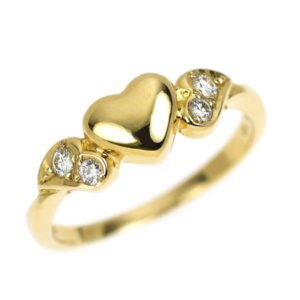 ダイヤ 指輪 買取価格 ｜ダイヤモンド[ミキモト K18YG ダイヤモンド リング 0.10ct ハート]を買取しました。【真珠買取リパール】
