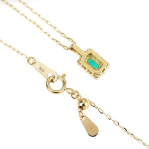 エメラルド ペンダントトップ ｜ダイヤモンド[K18YG エメラルド ダイヤモンド ペンダントネックレス 0.09ct D0.20ct]を買取しました。【真珠買取リパール】