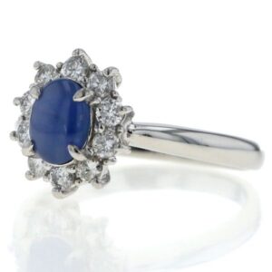 スターサファイア 本物 ｜サファイア[Pt900 プラチナ リング スターサファイア 1.15ct ダイヤモンド 0.43ct オーバル 取り巻き 指輪 12号]を買取しました。【真珠買取リパール】
