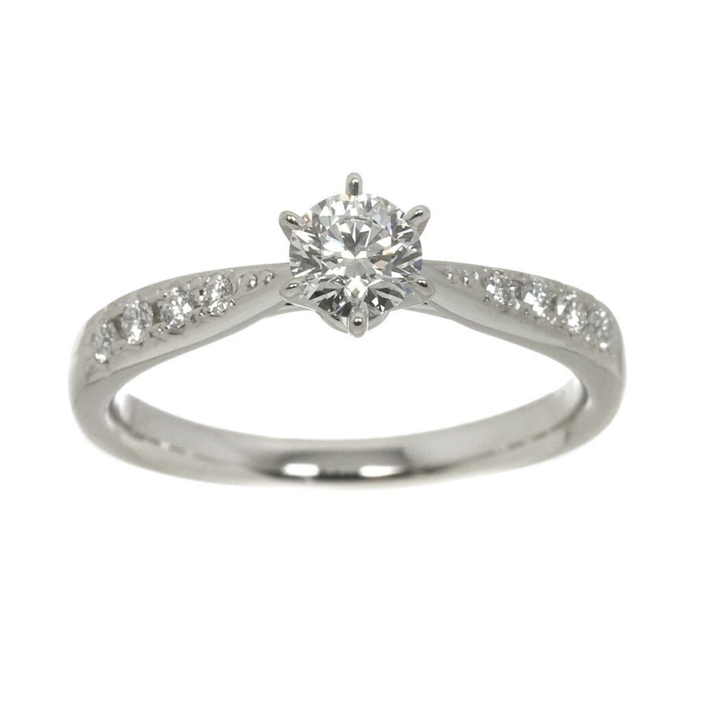 パヴェ ダイヤ メレダイヤ 違い ｜ダイヤモンド[タサキ TASAKI ピアチェーレ パヴェ ダイヤ 0.31ct D/VS1/3EX 0.08ct 9号 リング Pt 田崎真珠 指輪 Ring【証明書・鑑定書付き】]を買取しました。【真珠買取リパール】