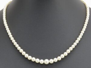 真珠のネックレス 買取相場 ｜アコヤ真珠[ミキモト　MIKIMOTO　ベビー パール ネックレス　98珠　アコヤ真珠　グラデーション　パール ピンクゴールド 10K]を買取しました。【真珠買取リパール】