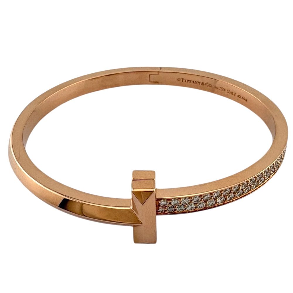 ティファニー パールブレスレット｜ダイヤモンド[1 / 8 ティファニー Ｔワン ワイド ヒンジバングル ダイヤモンド バングル 18金 K18ピンクゴールド ]を買取しました。【真珠買取リパール】