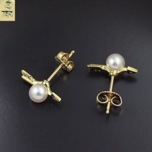 インカローズ ピアス｜アコヤ真珠[ミキモト K18YG アコヤ真珠 ダイヤモンド ピアス 径約5.0mm]を買取しました。【真珠買取リパール】