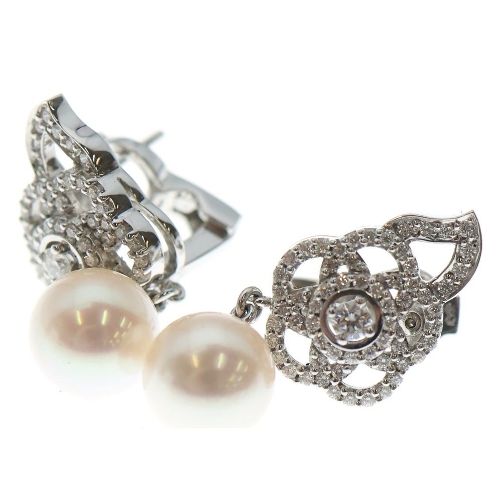 サファイア 紫｜ダイヤモンド[CHANEL (シャネル) K18WG カメリア ダイヤモンド パール ピアス ジュエリー]を買取しました。【真珠買取リパール】