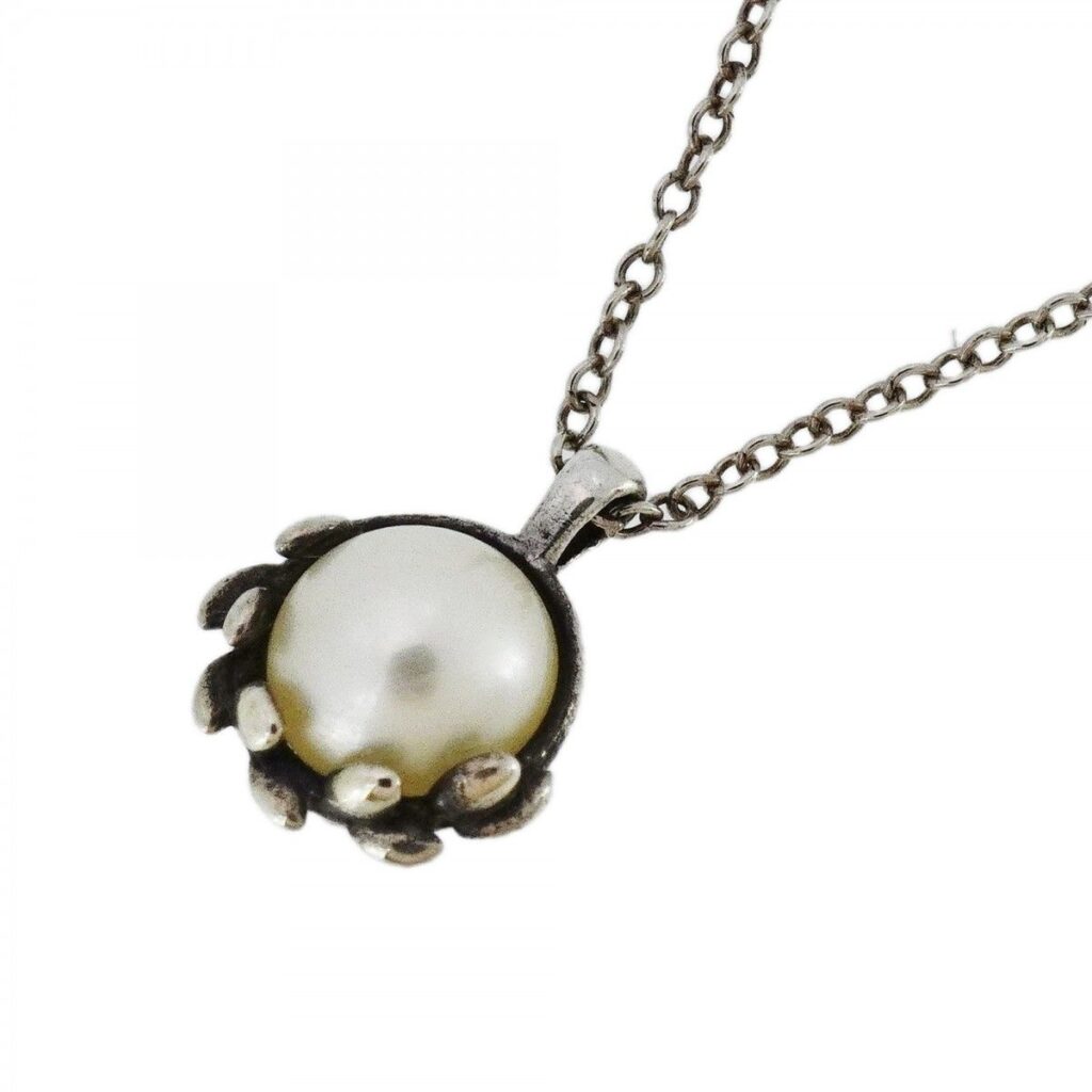 真珠 ネックレス 買取 ｜アコヤ真珠[MIKIMOTO ミキモト フラワー リーフモチーフ ブローチ シルバー/パール5粒]を買取しました。【真珠買取リパール】