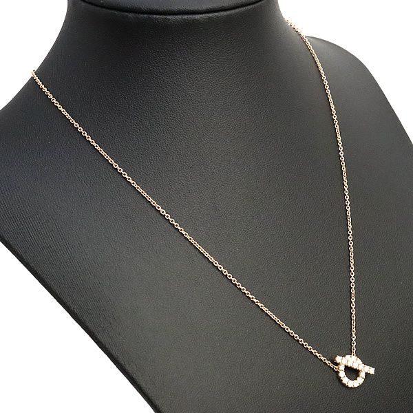 18金 ダイヤ ネックレス 相場｜ダイヤモンド[エルメス HERMES フィネス ダイヤ ネックレス K18PG ダイヤモンド D0.46ct 約4.1g ]を買取しました。【真珠買取リパール】