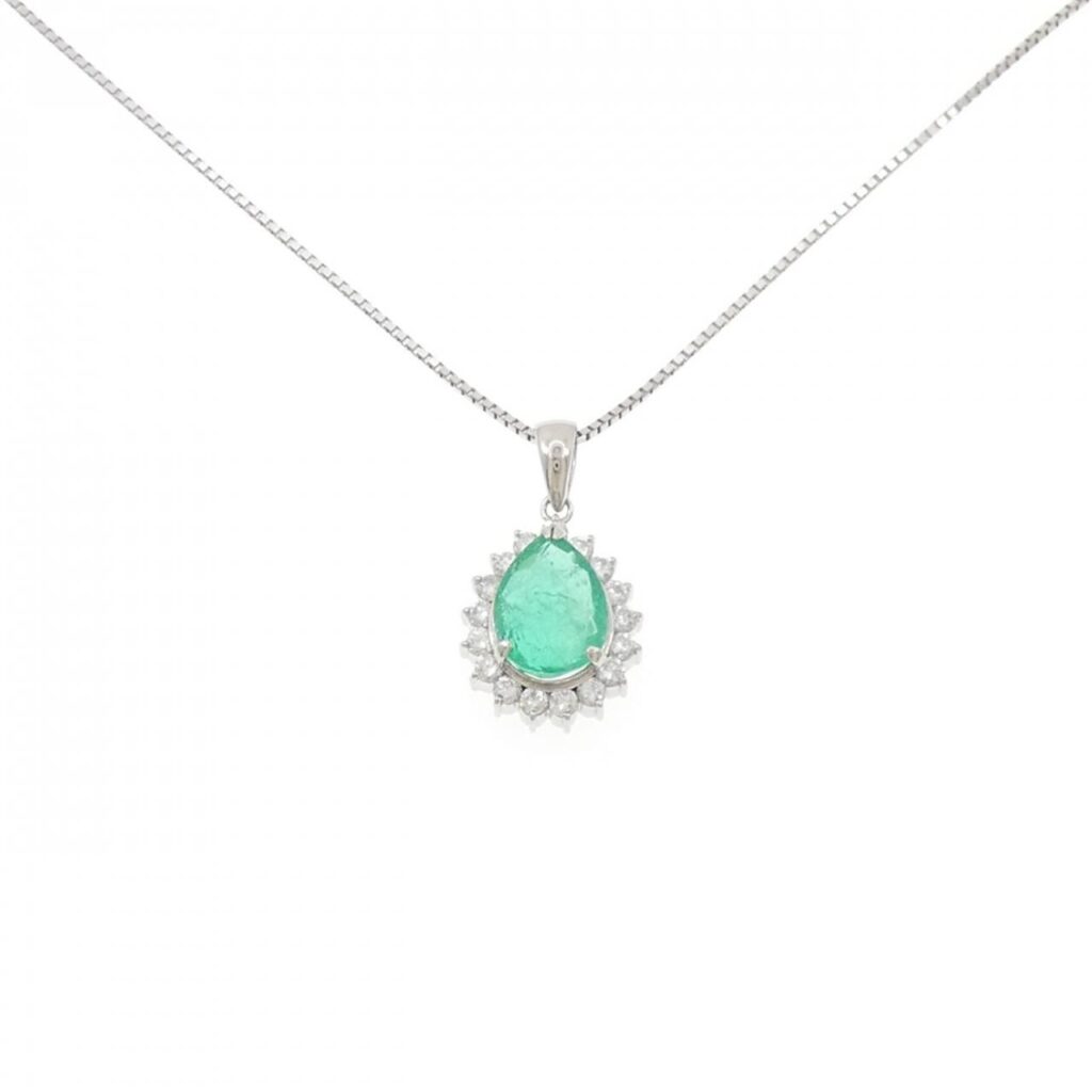 プラチナ 900 買取価格 ｜エメラルド[PT900/PT850 エメラルド ネックレス 2.93CT]を買取しました。【真珠買取リパール】