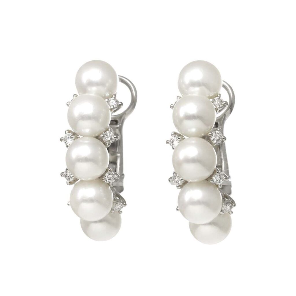 イヤリングカラー 時間 ｜真珠[タサキ TASAKI アコヤ真珠 6.2-6.0mm ダイヤ 0.13ct/0.13ct イヤリング K18 WG 750]を買取しました。【真珠買取リパール】