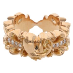 クロムハーツ ダイヤ リング ｜ダイヤモンド[クロムハーツ 22K DBL FLRL CRS HRT P/DIA/22Kダブルフローラルクロスハート PAVEダイヤ/ゴールドリング メンズ 17号]を買取しました。【真珠買取リパール】