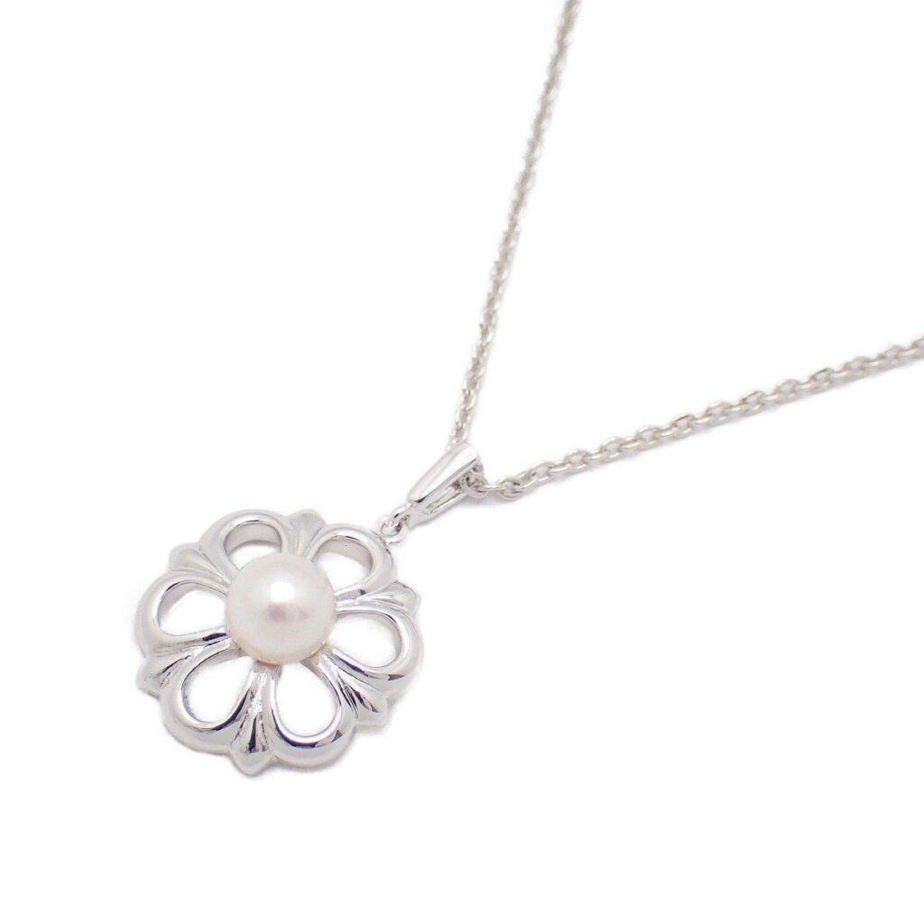 真珠 ネックレス 買取｜アコヤ真珠[MIKIMOTO ミキモト フラワー ネックレス シルバー/パール]を買取しました。【真珠買取リパール】