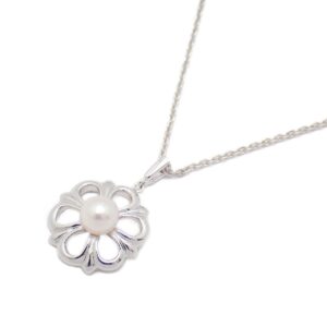 真珠 ネックレス 買取｜アコヤ真珠[MIKIMOTO ミキモト フラワー ネックレス シルバー/パール]を買取しました。【真珠買取リパール】