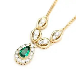 エメラルド 1カラット 値段 ｜エメラルド[ミキモト ネックレス エメラルド0.28ct ダイヤ0.50ct K18]を買取しました。【真珠買取リパール】