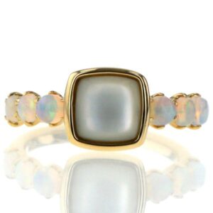 オパール買取 ｜貴金属[K18YG ゴールド リング シェル オパール スクエア 指輪 9号]を買取しました。【真珠買取リパール】