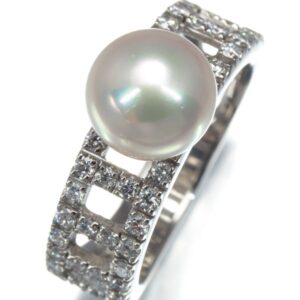 プラチナ950 相場 ｜ダイヤモンド[ミキモト リング パール 真珠 8.2mm ダイヤ ダイヤモンド 9号 Pt950]を買取しました。【真珠買取リパール】