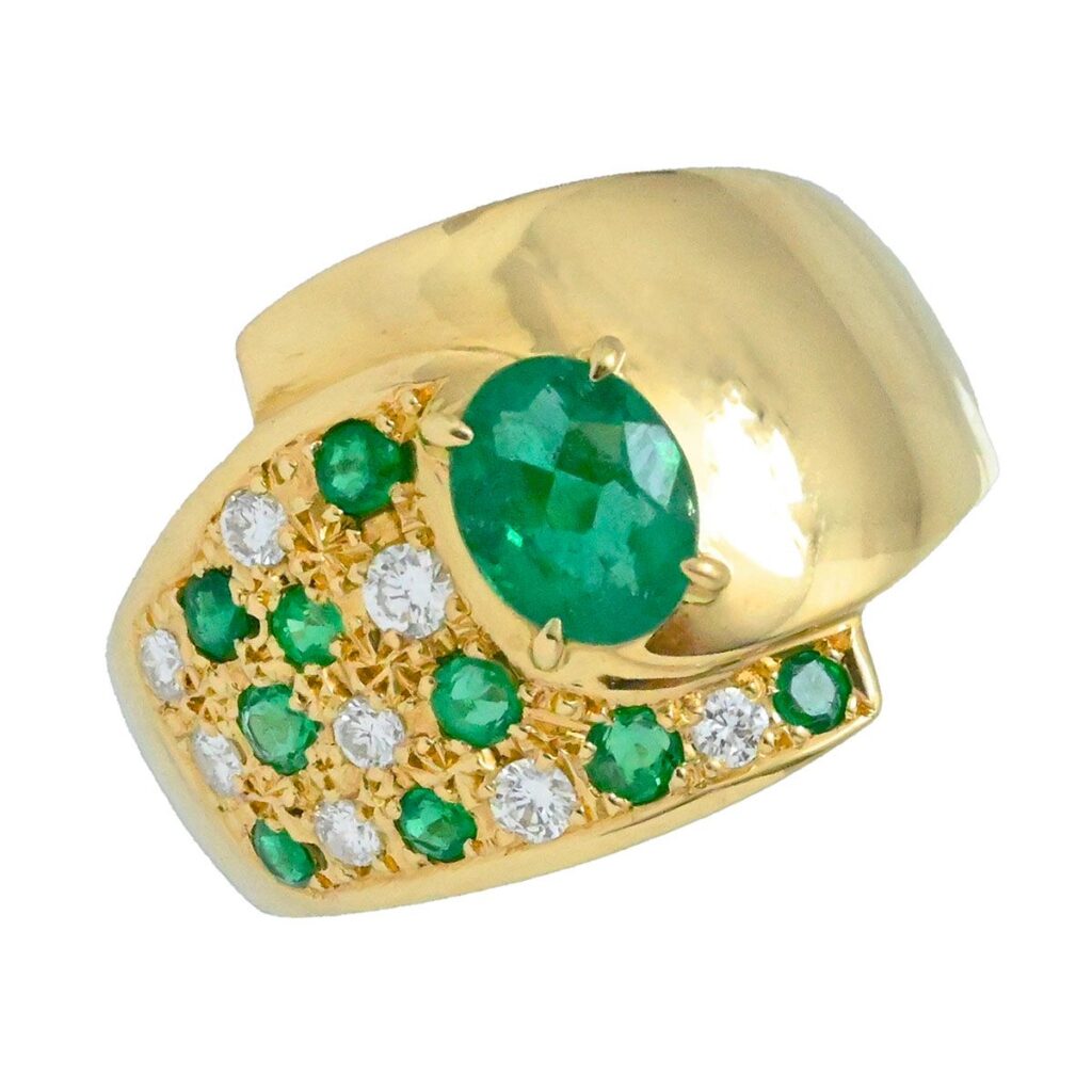 エメラルド 買取 ｜エメラルド[TASAKI K18YG イエローゴールド エメラルド0.55ct ダイヤモンド0.18ct リング レディース 12.5号]を買取しました。【真珠買取リパール】