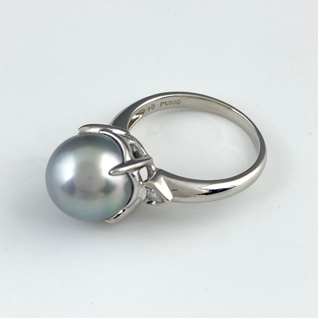メレダイヤ 買取 ｜ダイヤモンド[タサキ TASAKI パール デザインリング プラチナ 指輪 メレダイヤ 真珠 リング 14.5号 Pt900]を買取しました。【真珠買取リパール】